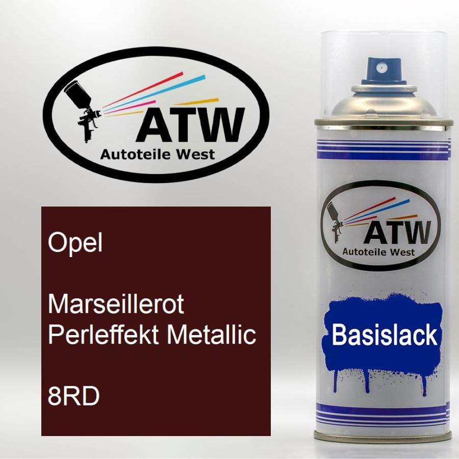 Opel, Marseillerot Perleffekt Metallic, 8RD: 400ml Sprühdose, von ATW Autoteile West.